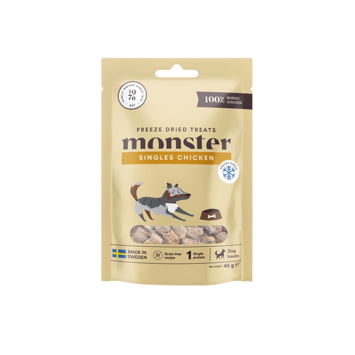 Monster Freeze dried treats Dog Singles Chicken