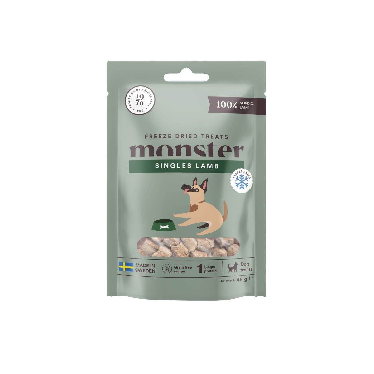 Monster Freeze dried treats Dog Singles Lamb