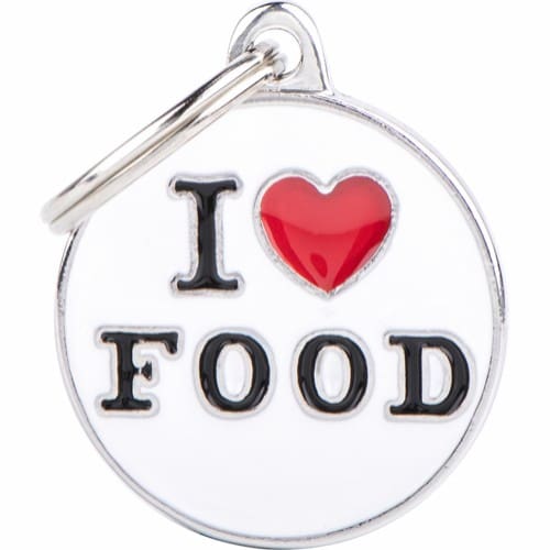 MyFamily ID-bricka charm, I love food, M
