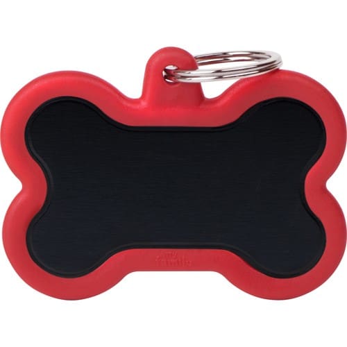 MyFamily ID-bricka hush, ben XL svart, gummi röd