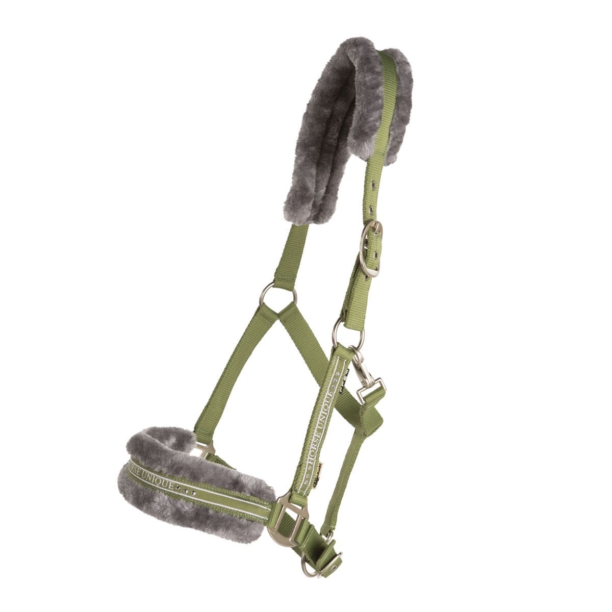 Horse Unique grimma med päls, Oliv / Creme päls - Bild 4