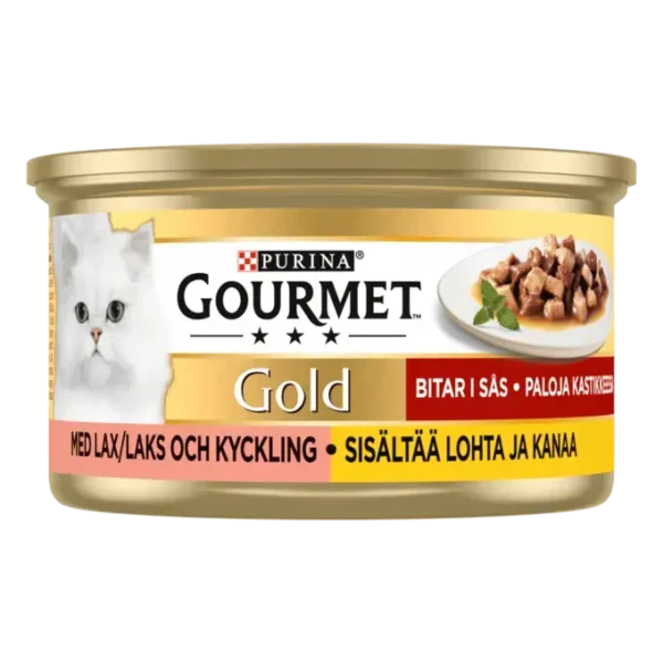 Gourmet Gold Lax & Kycklingbitar i sås 85g - Bild 2