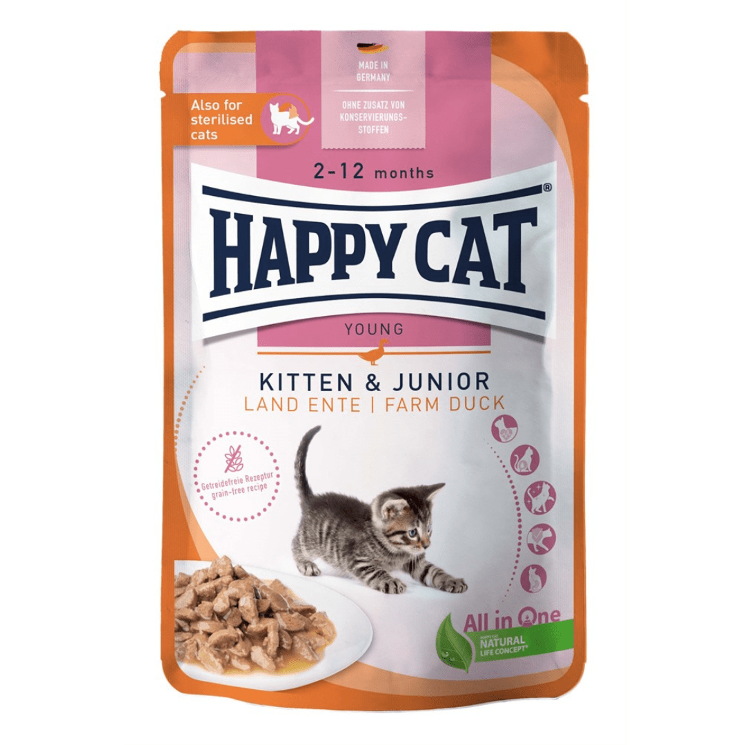 Happy Cat Kitten & Junior Anka i Sås 85 g