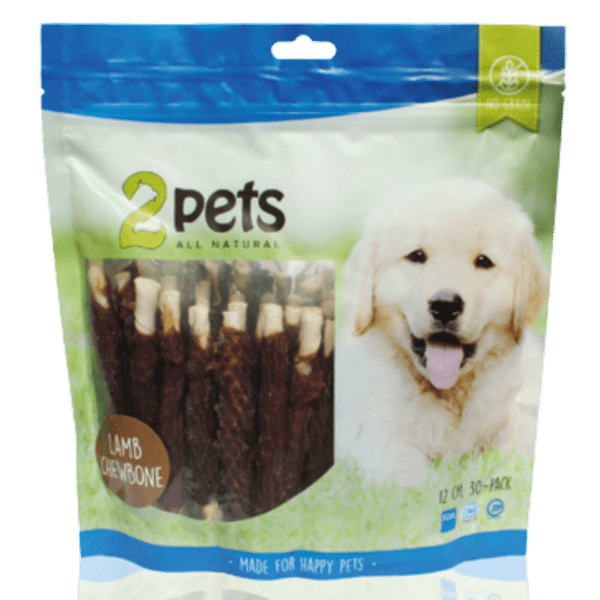 2pets Tuggpinne m lamm 12cm 30-pack 400g