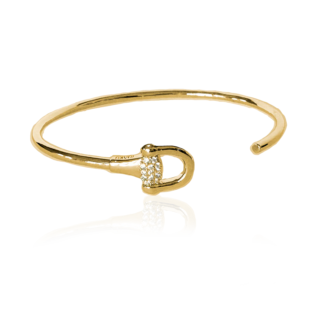 IOAKU-bracelet-cuff-horse-bit-sparkle-gold