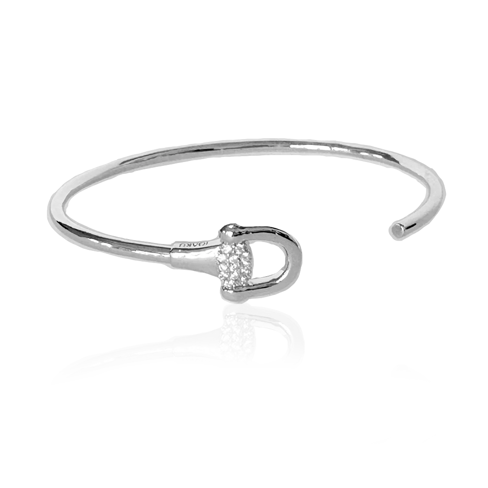 IOAKU-bracelet-cuff-horse-bit-stud-sparkle-silver