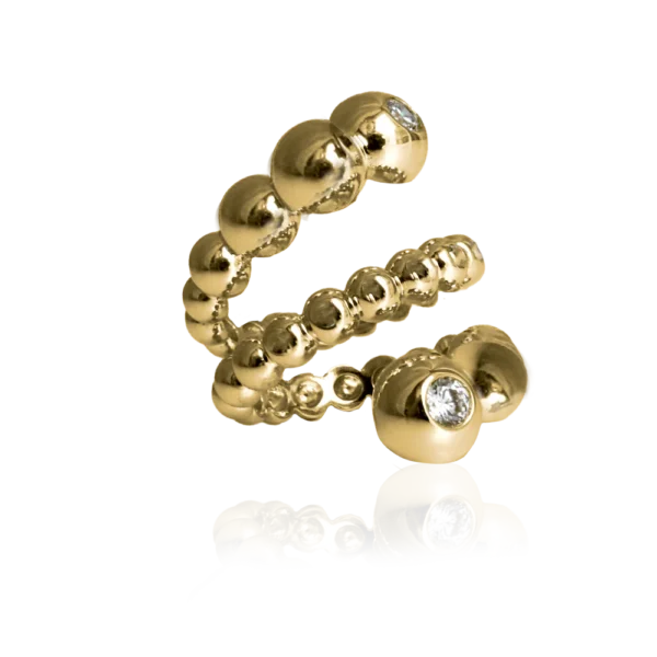 Ioaku Berry 3 Swirl Sparkle Ring Guld