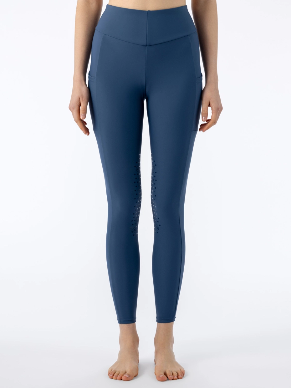 Equiline Donna Leggings Knee Grip Dark Denim